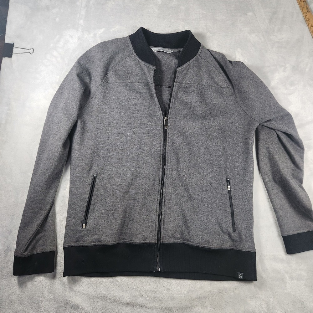 tasc Performance Mens Large Gray Black Full Zip Jacket Bamboo Active Outdoors